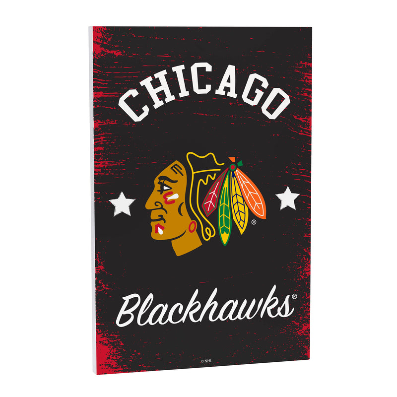 Chicago Blackhawks Wood Wall Sign, 16x24
