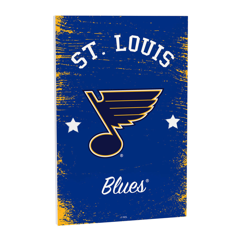 St Louis Blues Wood Wall Sign, 16x24