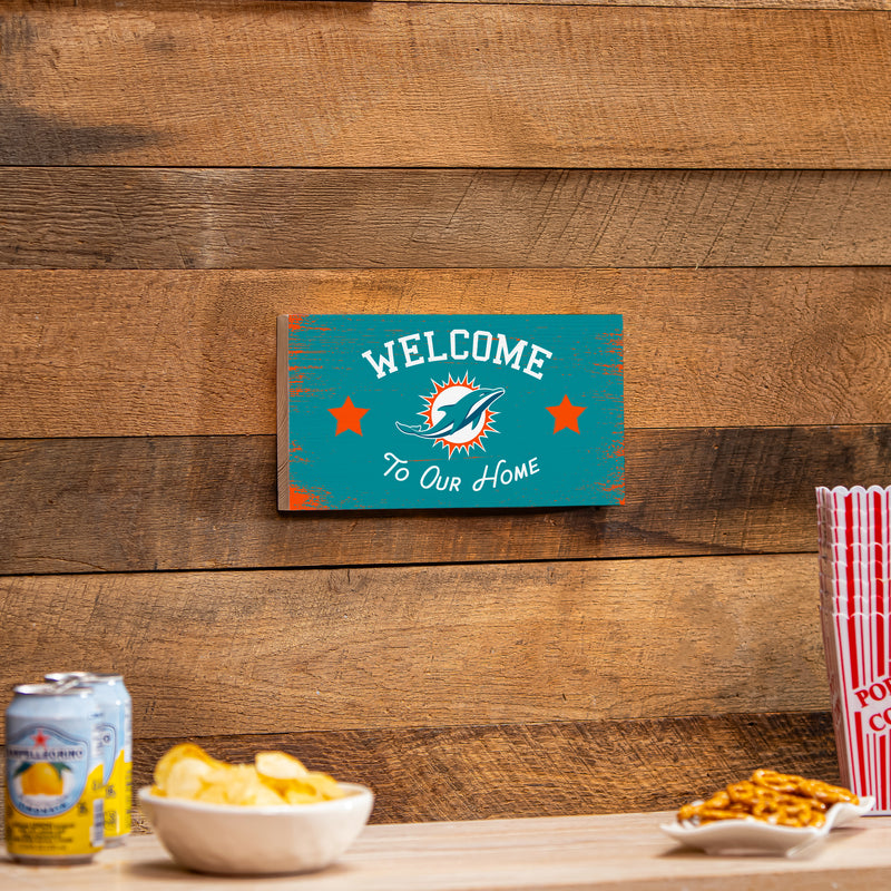 Miami Dolphins Wood Wall Sign, 6x11