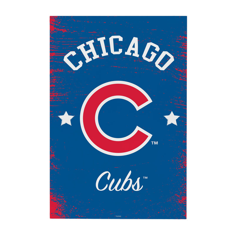 Chicago Cubs Wood Wall Sign, 16x24