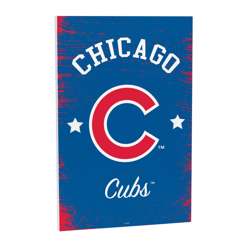 Chicago Cubs Wood Wall Sign, 16x24