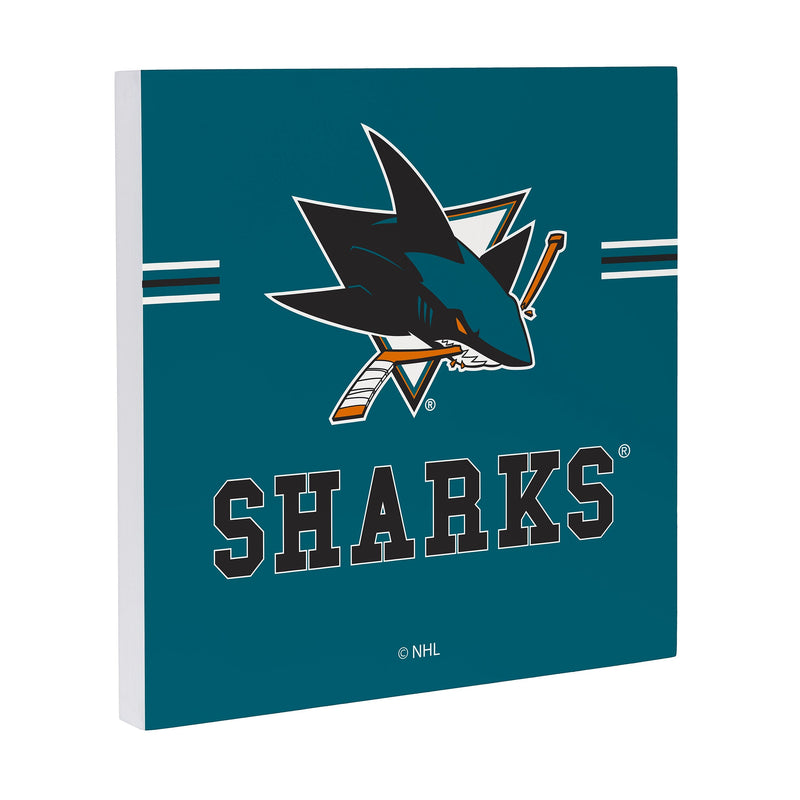 San Jose Sharks Wood Wall Sign, 12x12