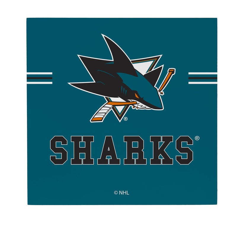 San Jose Sharks Wood Wall Sign, 12x12