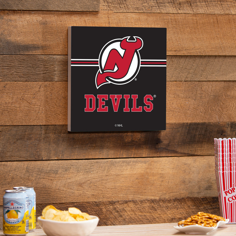 New Jersey Devils Wood Wall Sign, 12x12