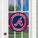 Atlanta Braves Round Door Decor with Hanging Rope, 18x18