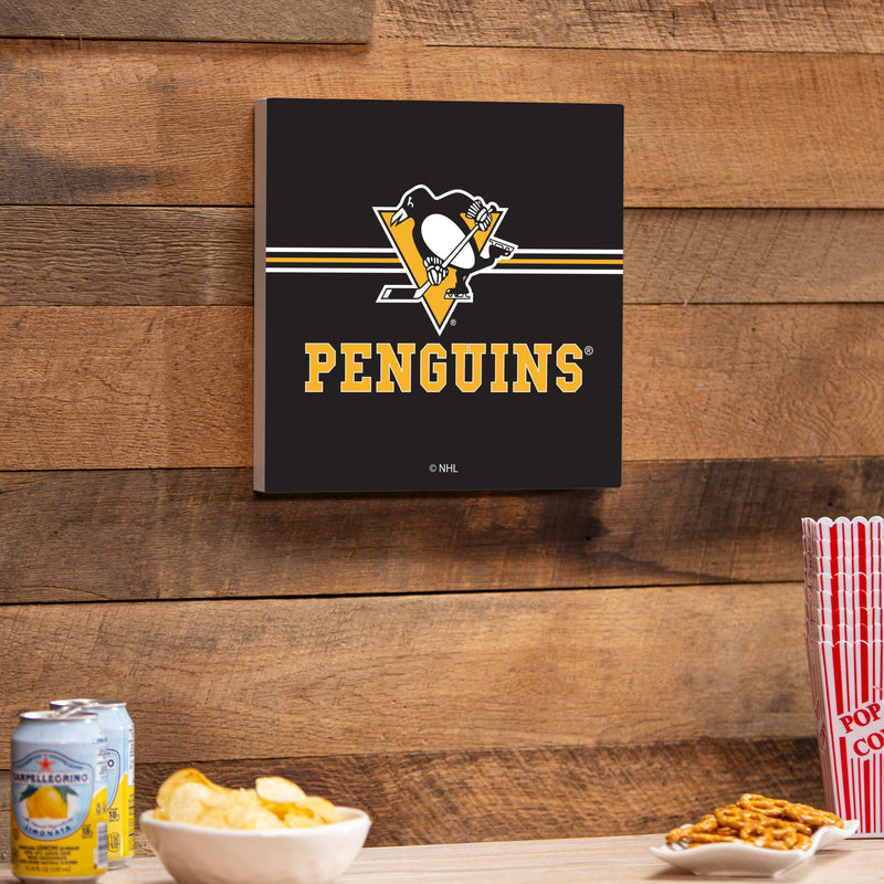 Pittsburgh Penguins Wood Wall Sign, 12x12