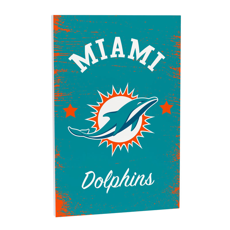 Miami Dolphins Wood Wall Sign, 16x24
