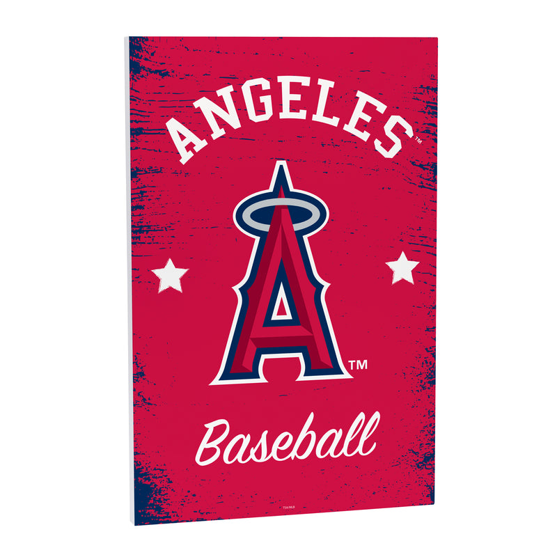 Los Angeles Angels Wood Wall Sign, 16x24