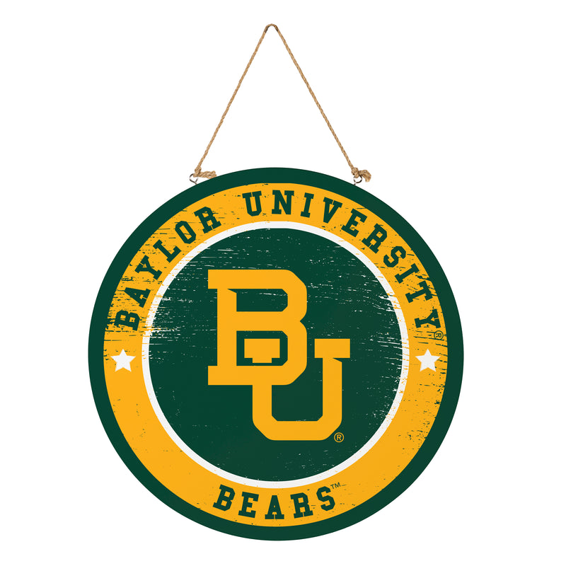 Baylor University Round Door Decor with Hanging Rope, 18x18