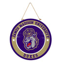 James Madison University Round Door Decor with Hanging Rope, 18x18