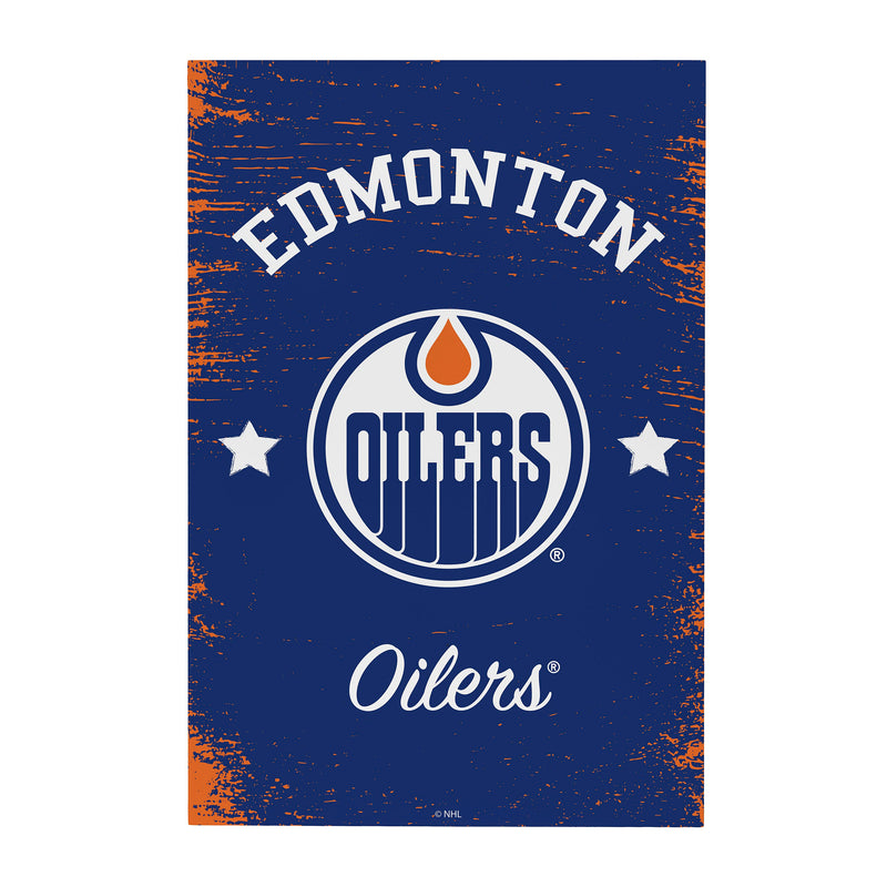 Edmonton Oilers Wood Wall Sign, 16x24
