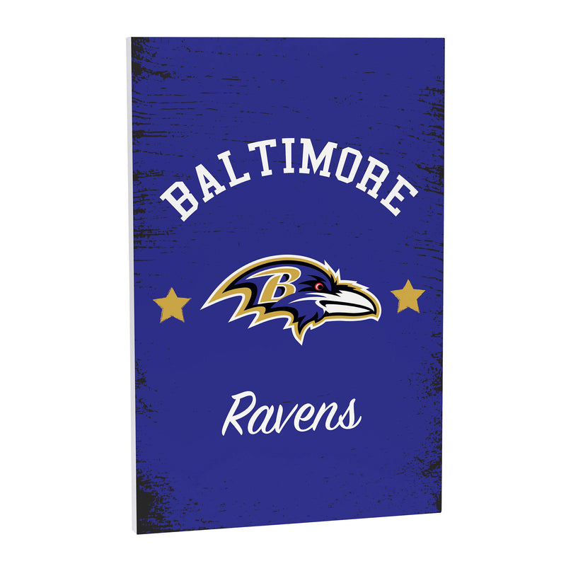 Baltimore Ravens Wood Wall Sign, 16x24