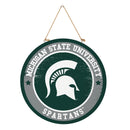 Michigan State University Round Door Decor with Hanging Rope, 18x18