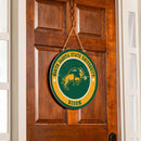 North Dakota State University Round Door Decor with Hanging Rope, 18x18