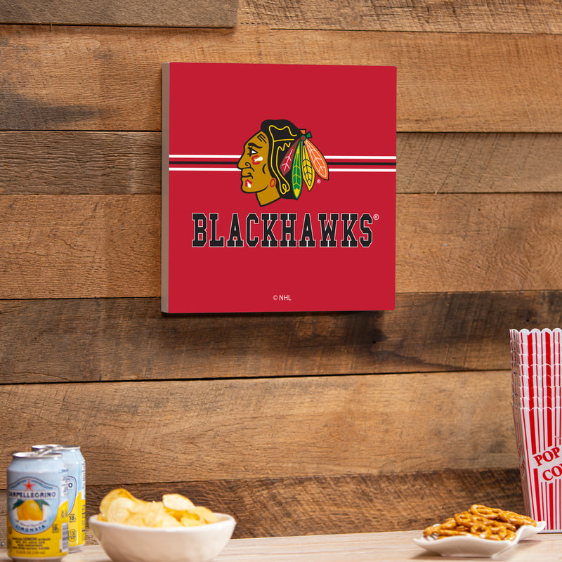 Chicago Blackhawks Wood Wall Sign, 12x12