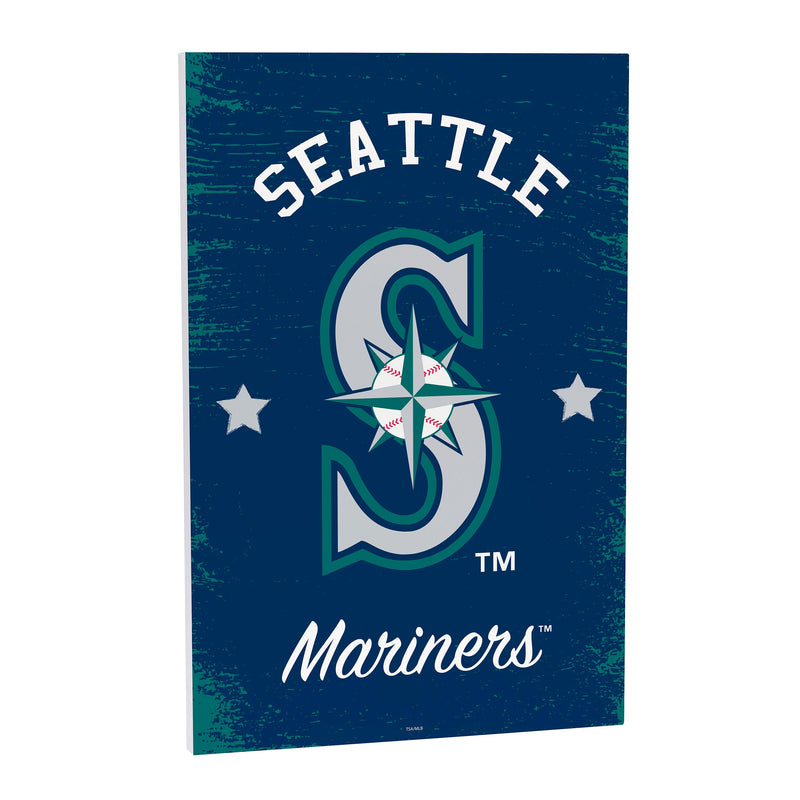 Seattle Mariners Wood Wall Sign, 16x24