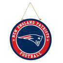New England Patriots Round Door Decor with Hanging Rope, 18x18