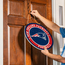 New England Patriots Round Door Decor with Hanging Rope, 18x18