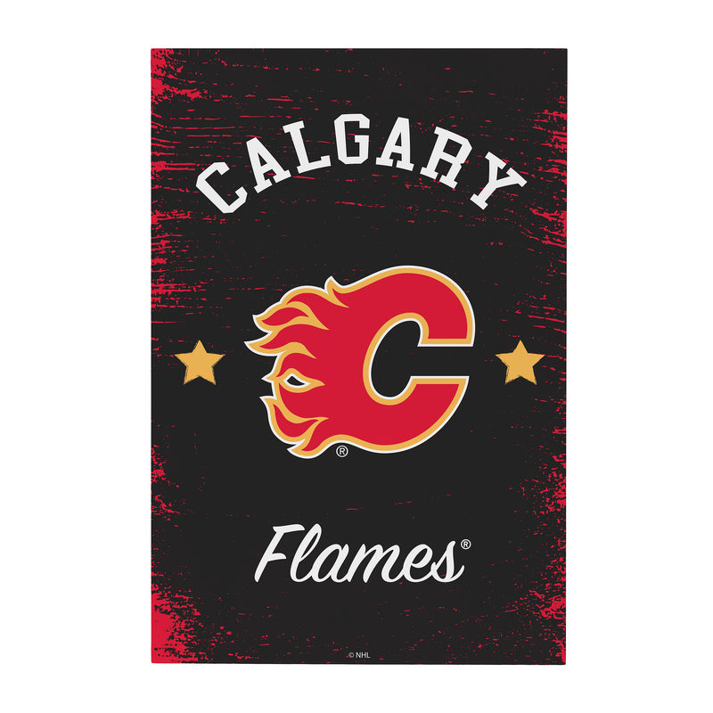 Calgary Flames Wood Wall Sign, 16x24