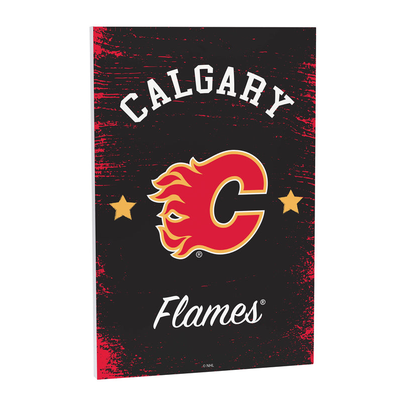 Calgary Flames Wood Wall Sign, 16x24