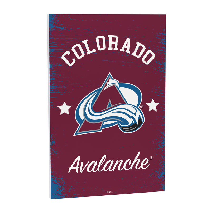 Colorado Avalanche Wood Wall Sign, 16x24