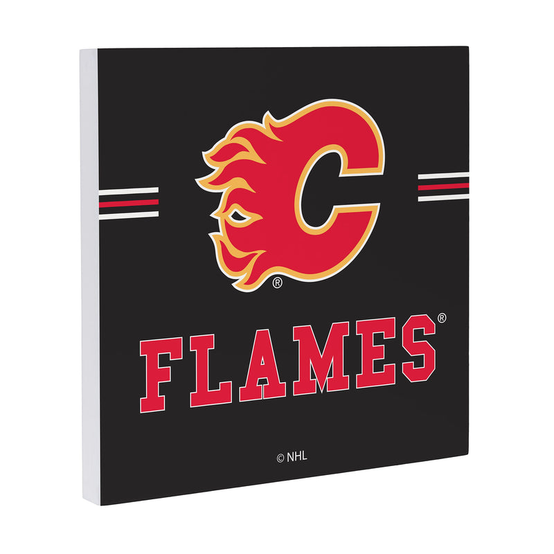 Calgary Flames Wood Wall Sign, 12x12