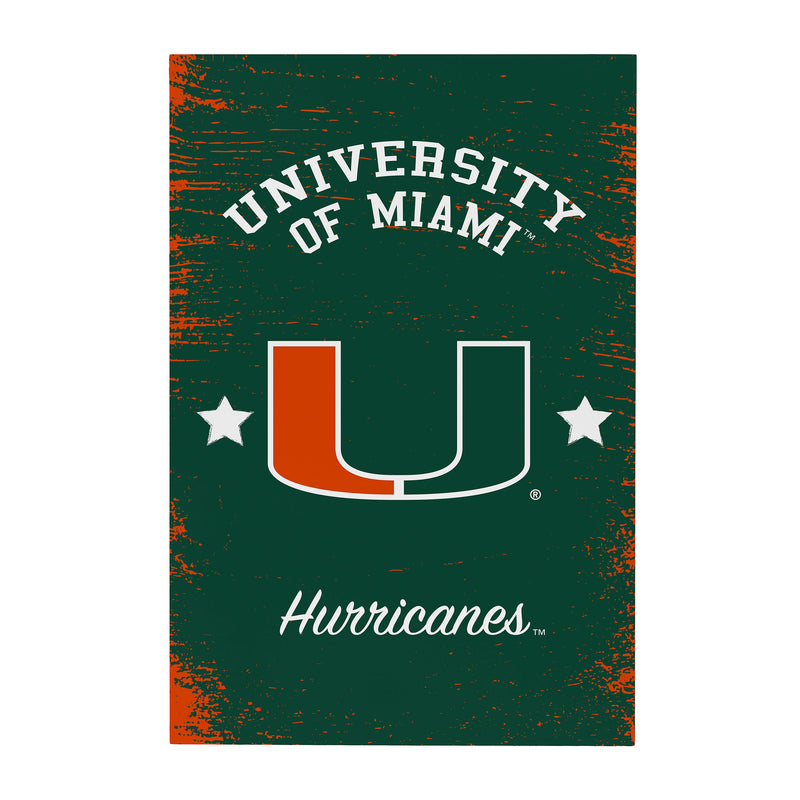 University of Miami Wood Wall Sign, 16x24