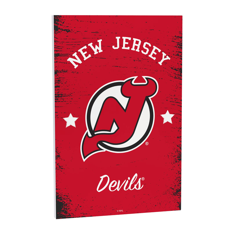 New Jersey Devils Wood Wall Sign, 16x24