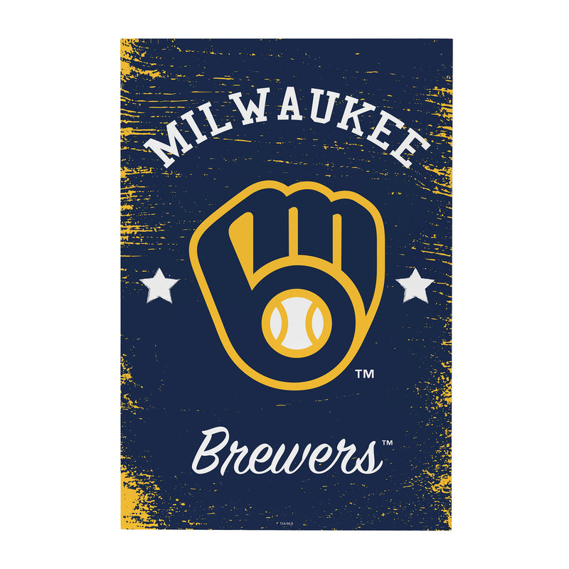 Milwaukee Brewers Wood Wall Sign, 16x24