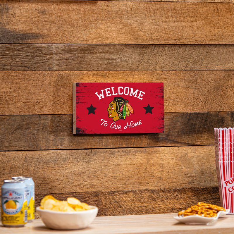 Chicago Blackhawks Wood Wall Sign, 6x11