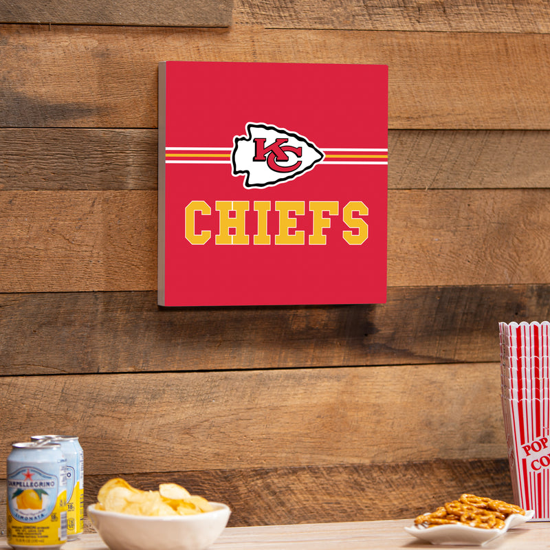 Kansas City Chiefs Wood Wall Sign, 12x12