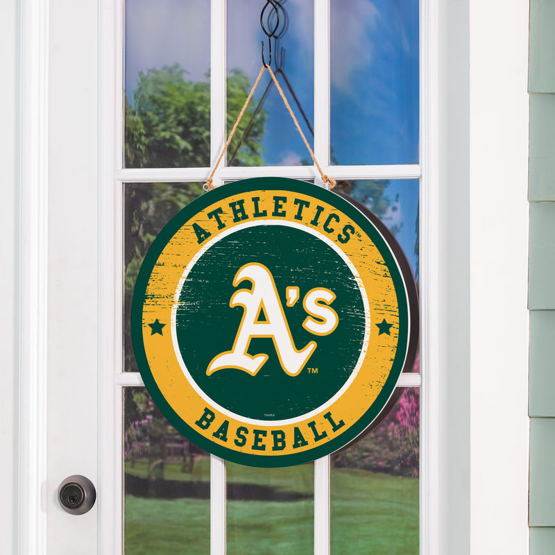 Athletics Round Door Decor with Hanging Rope, 18x18
