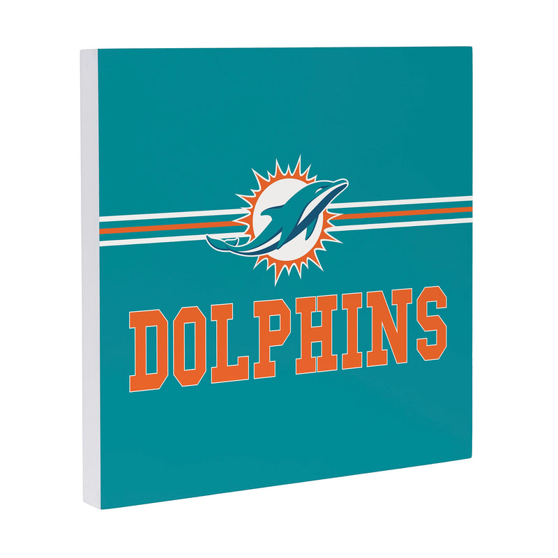 Miami Dolphins Wood Wall Sign, 12x12