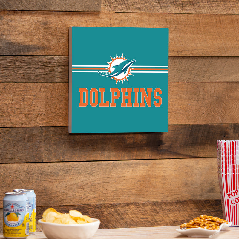 Miami Dolphins Wood Wall Sign, 12x12
