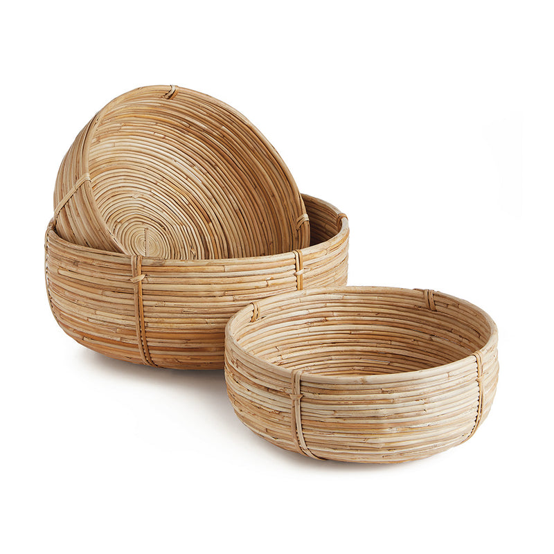 NAPA Home & Garden, CANE RATTAN LOW BASKETS, SET OF 3,DB206