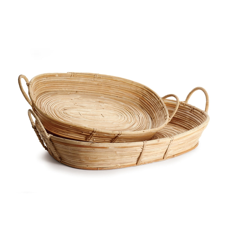 Napa Home Garden, CANE RATTAN TRAYS WITH HANDLES ,SET OF 2,db210