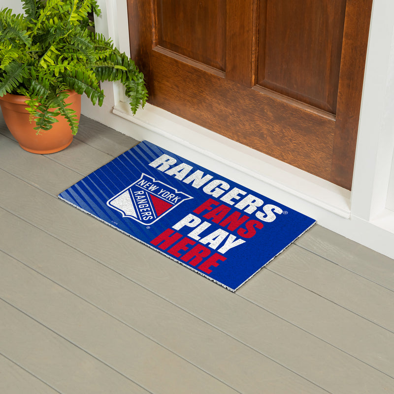 New York Rangers Fan PVC Mat, 28"x16"