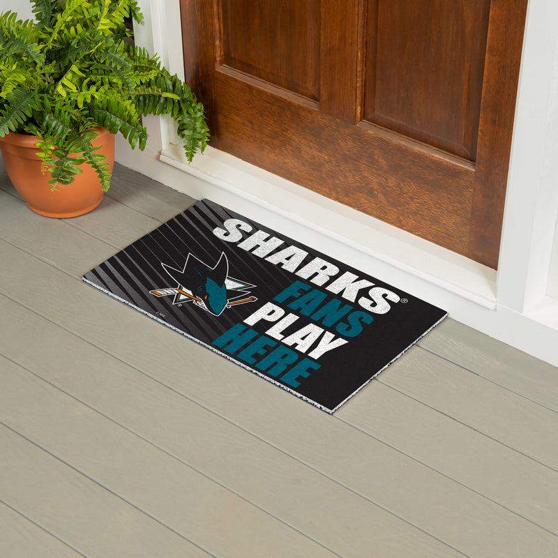 San Jose Sharks Fan PVC Mat, 28"x16"