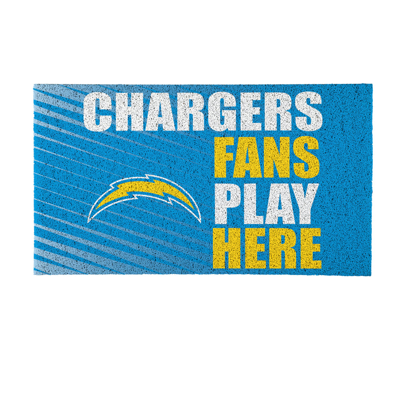Los Angeles Chargers Fan PVC Mat, 28"x16"