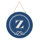 Coastal Door Decor Monogram Blue 18" Z