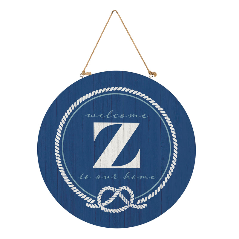 Coastal Door Decor Monogram Blue 18" Z