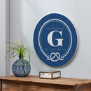 Coastal Door Decor Monogram Blue 18" G