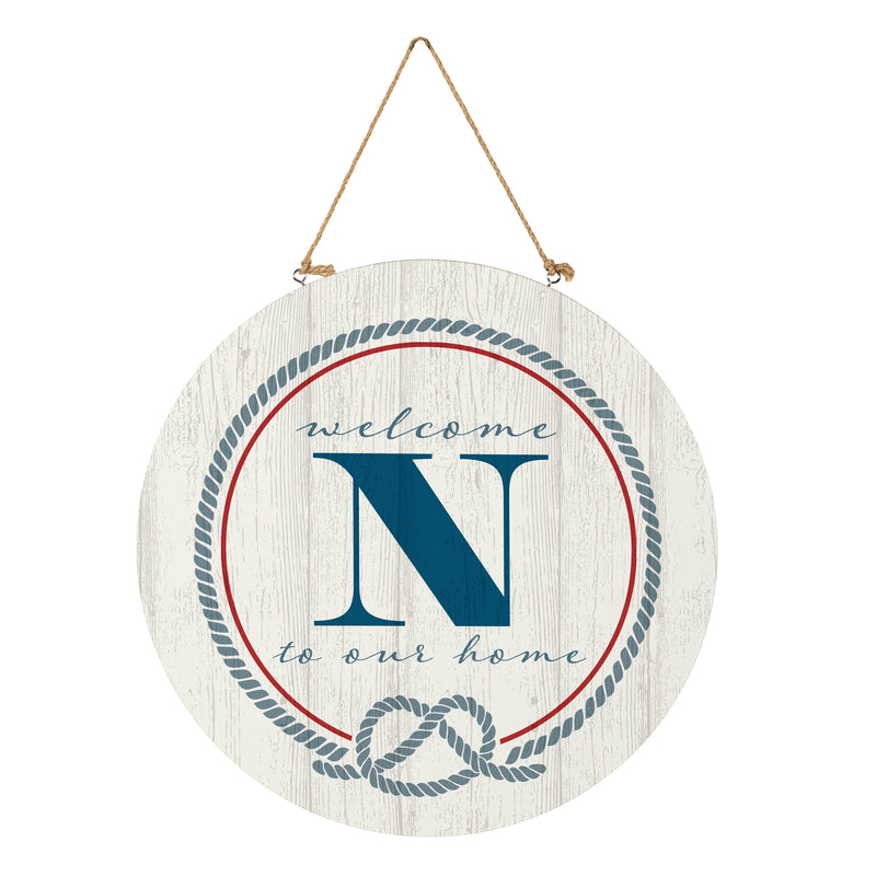 Coastal Door Decor Monogram White 18" N