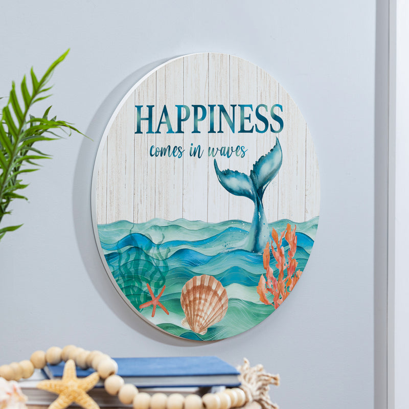 Blue Coastal Beach, 18" Door Decor