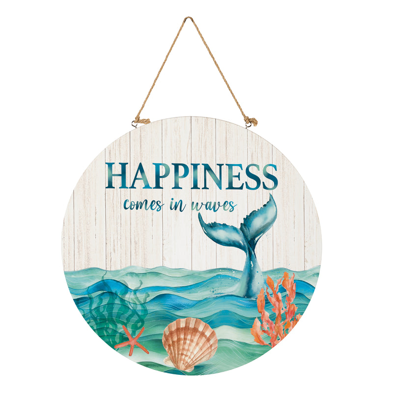 Blue Coastal Beach, 18" Door Decor
