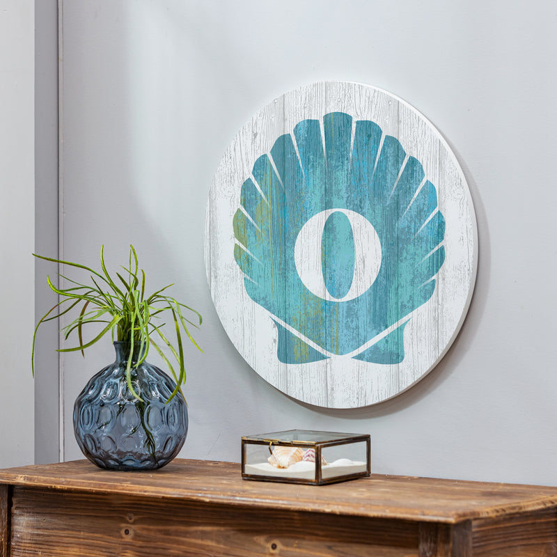 Coastal Door Decor Shell Monogram 18" O