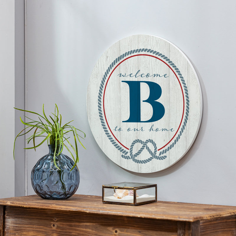 Coastal Door Decor Monogram White 18" B