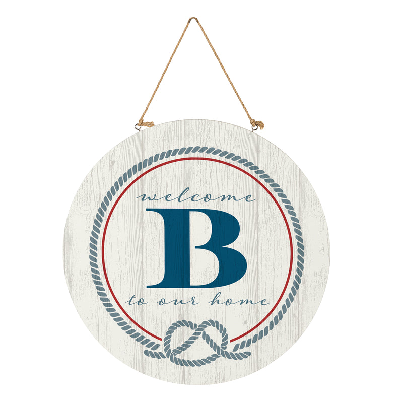 Coastal Door Decor Monogram White 18" B