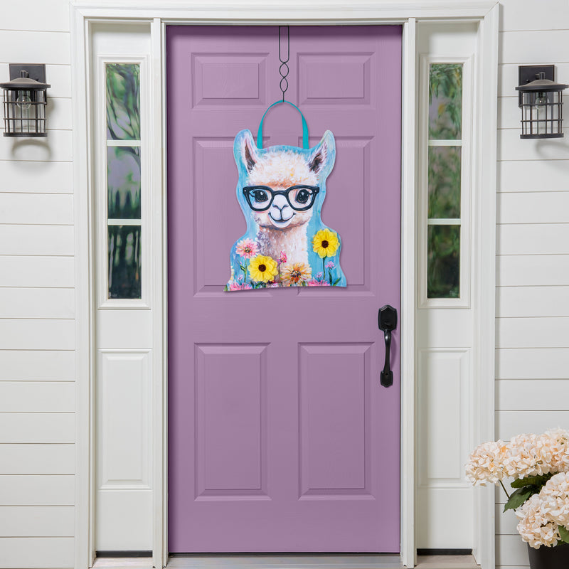 Floral Llama Door Decor