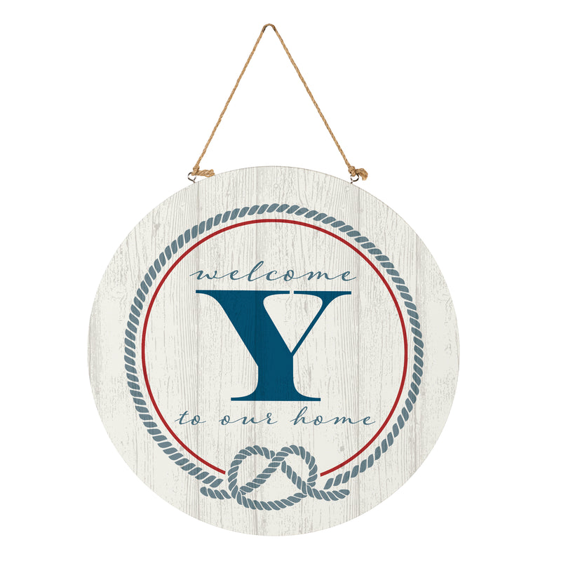 Coastal Door Decor Monogram White 18" Y